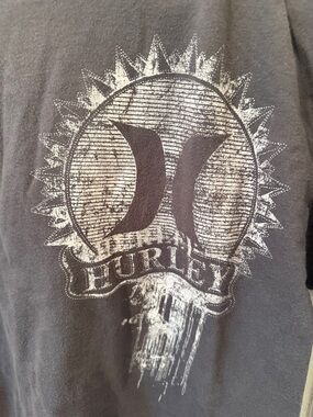 Men’s gray Hurley short sleeved cotton tee shirt, sz M